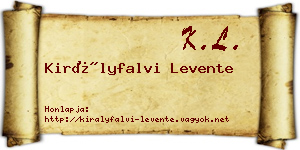 Királyfalvi Levente névjegykártya