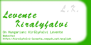levente kiralyfalvi business card